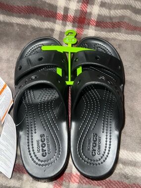 Crocs baya platform kids sandals black
